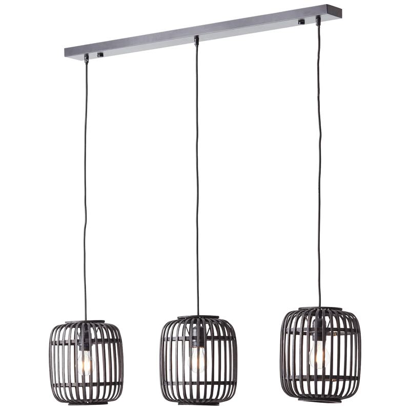 Brilliant Pendelleuchte Hängeleuchte Woodrow LED Lampe dimmbar schwarz 3-flammig - 4004353377082