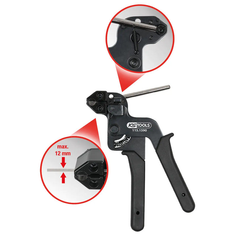 Spannzange für EDELSTAHL Kabelbinder 210 mm KS Tools Spezial-Werkzeugstahl - 4042146591420