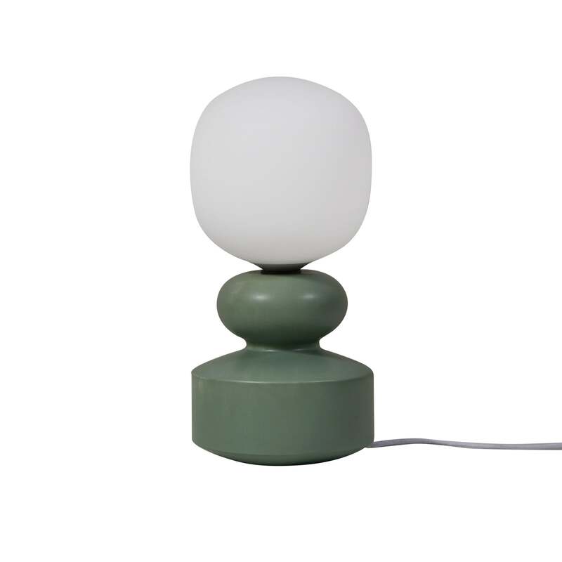 Lucande Tischleuchte Fidelo LED Lampe Tischlampe Leuchte grün weiß 38cm Glas - 4251911786415