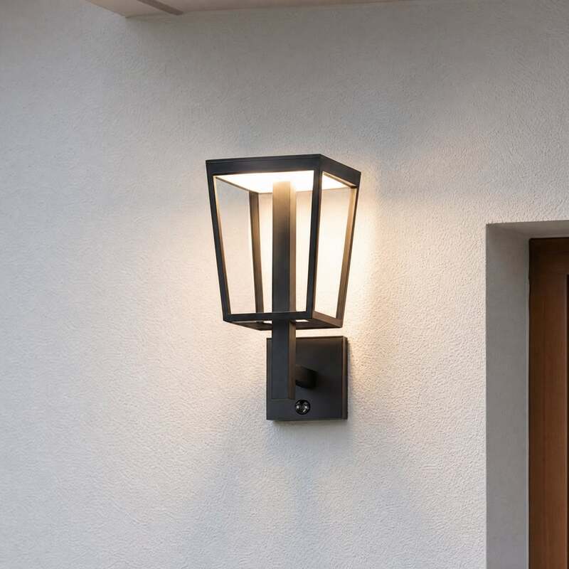 Lucande Außenwandleuchte Lynx LED Gartenleuchte mit Bewegungsmelder schwarz - 4255830915734