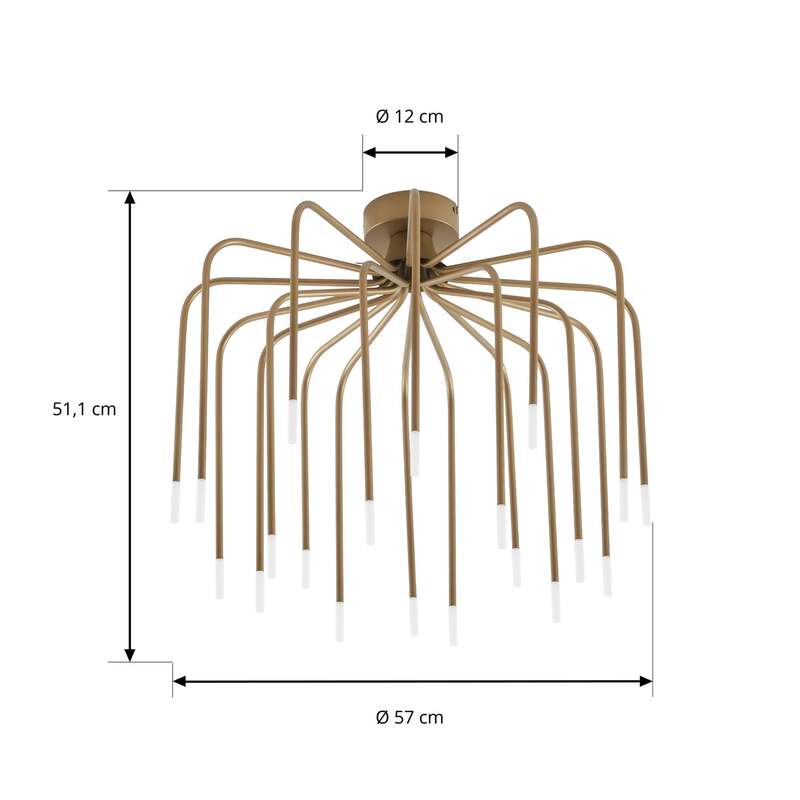 Lucande Deckenlampe Deckenleuchte Ariadne LED Lampe dimmbar gold Ø57cm 3000K - 4255830906688