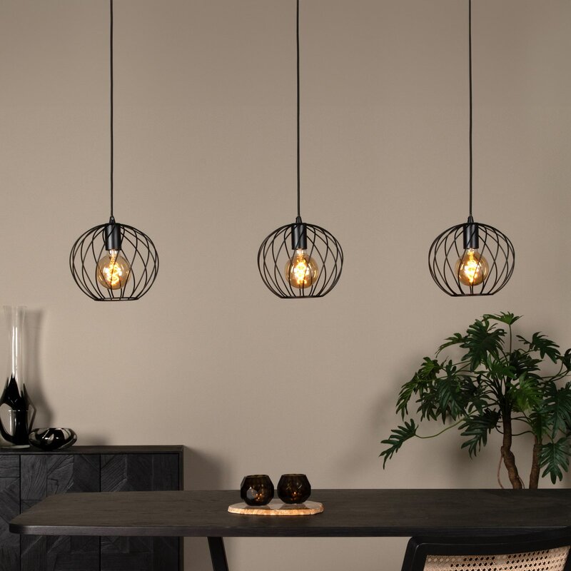 Lucide Hängeleuchte Danza Pendelleuchte Deckenlampe Lampe dreiflammig schwarz81 - 5411212211552