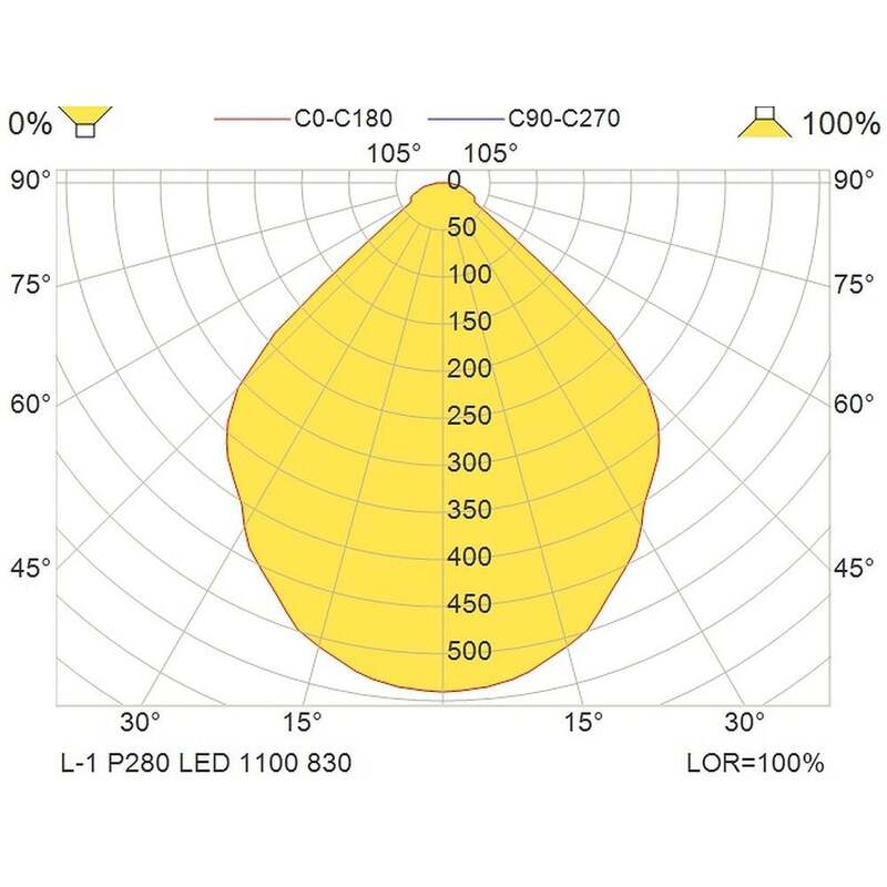 Glamox LED-Hängelampe L-1 Hängeleuchte Hängelampe Leuchte Lampe LED 4.000 K grau - 6040280