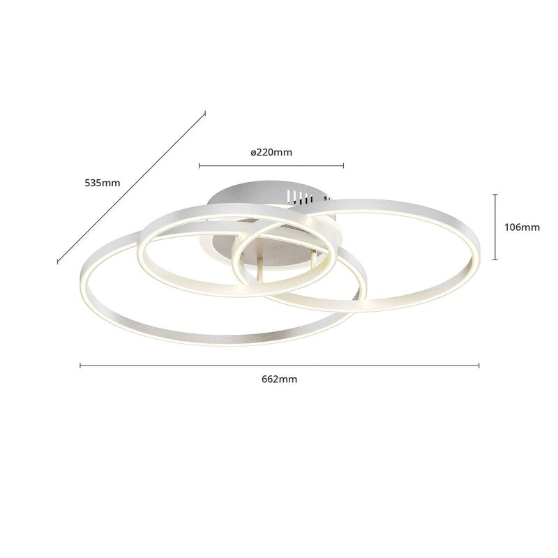 Lindby Smart Tula LED-Deckenlampe Deckenlampe Lampe Leuchte 40 W nickel Licht - 4251096575651