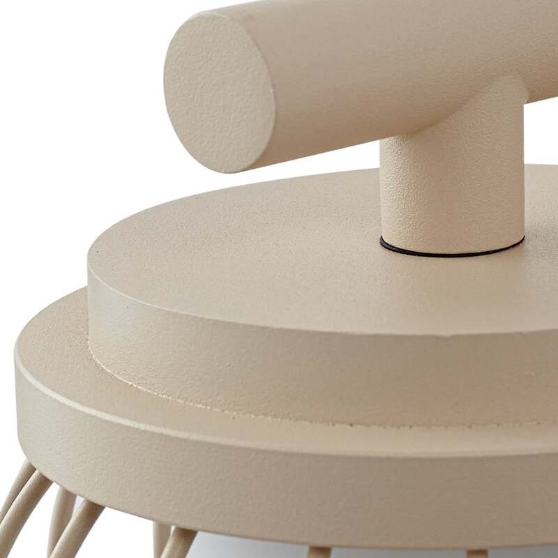 Lucande Außenwandleuchte Chandan 30cm beige mit Sensor IP44 Dimmbar 15W E27 - 4251911799699