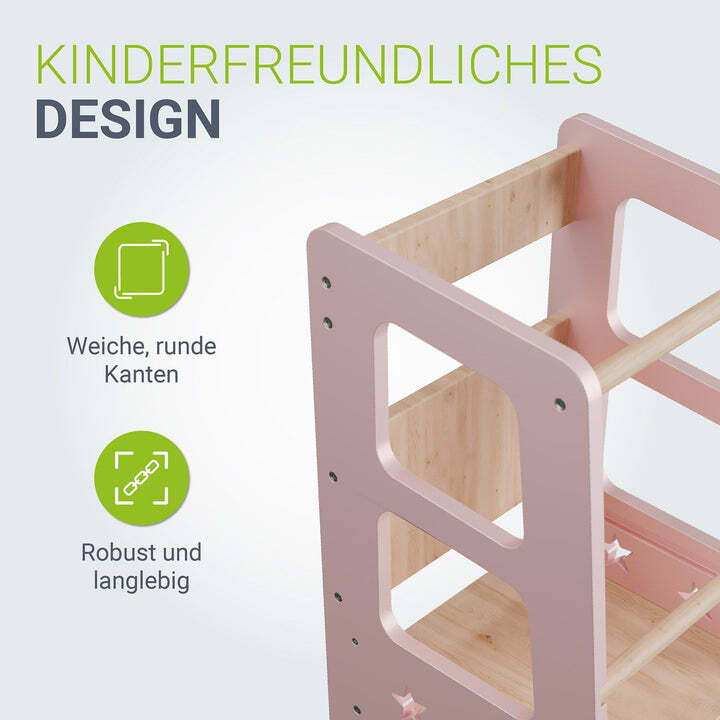 Lernturm Henny Kinderhochstuhl höhenverstellbar stabil rosa 40x90 cm ab 1 Jahr - 4262437182872