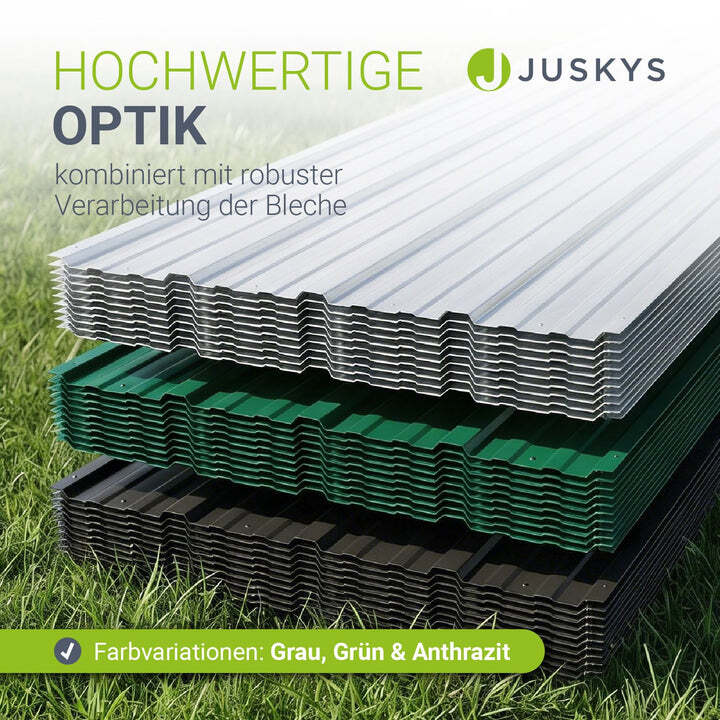 Trapezblech Profilblech anthrazit verzinkter Stahl Set inkl. Handschuhe 14er Set - 4262437186740