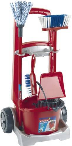 Theo Klein Vileda Besenwagen Wischmop Eimer Staubsauger Spielzeug Kinder 3 Jahre - 4009847067418