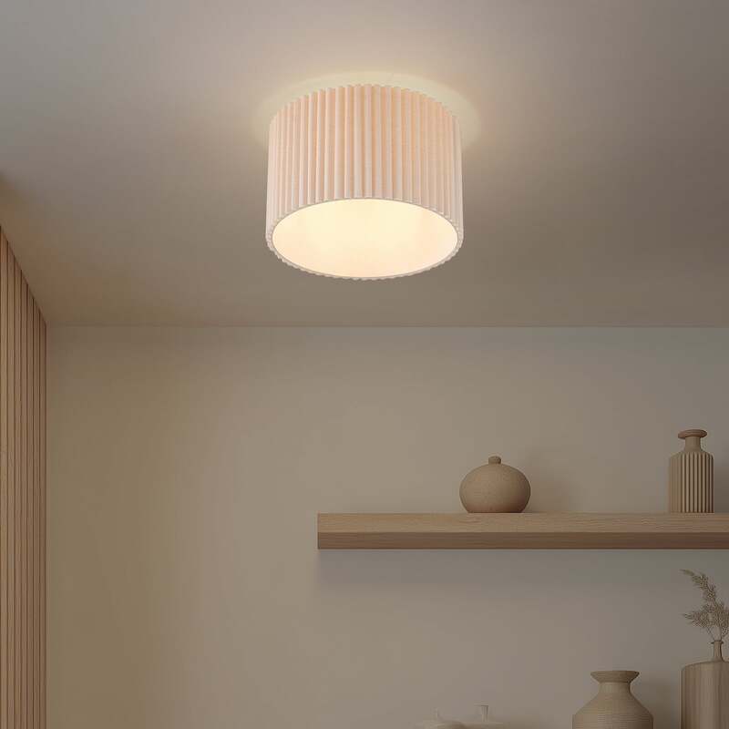 Lindby Deckenleuchte Libbie Ø 45 cm creme Textil dimmbar E27 15 W LED - 4255830903663