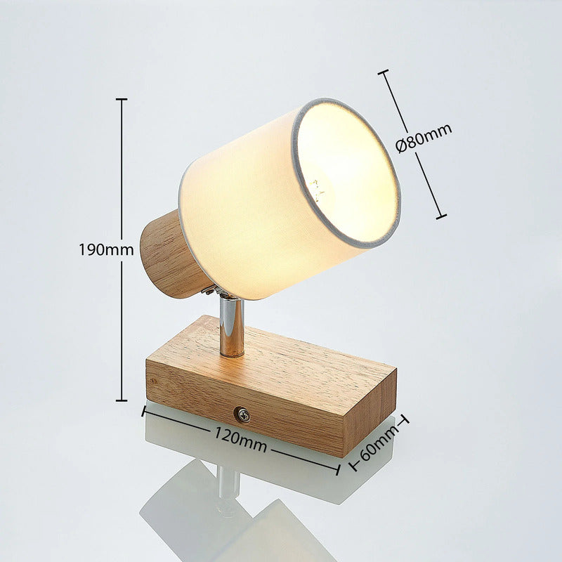 Lindby Deckenspot Wanessa LED Strahler Wandleuchte dimmbar Holz weiß 14cm - 4251096566741