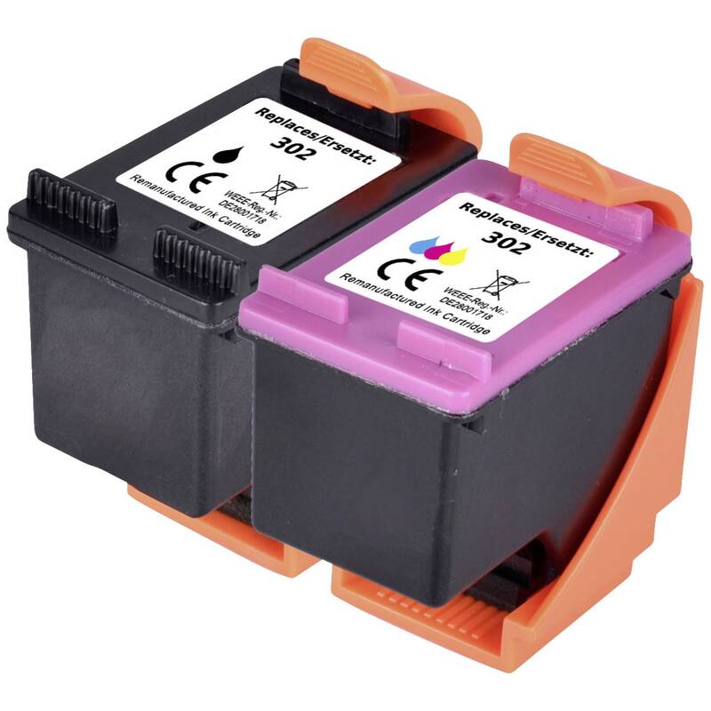 Renkforce Druckerpatrone kompatibel ersetzt HP 302 Kombi-Pack Schwarz Cyan - 4064161250212