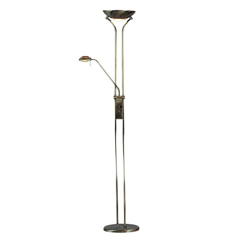 Searchlight Stehleuchte dimmbar JERIK altmessing Lampe Leuchte 180cm 5,3kg - 5013874315496