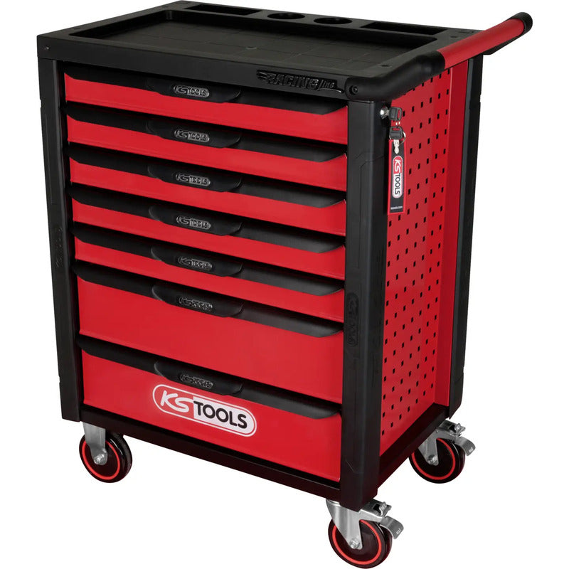 KS Tools Werkstattwagen Stahlblech 7 Schubladen schwarz rot 350kg Traglast - 4042146683019