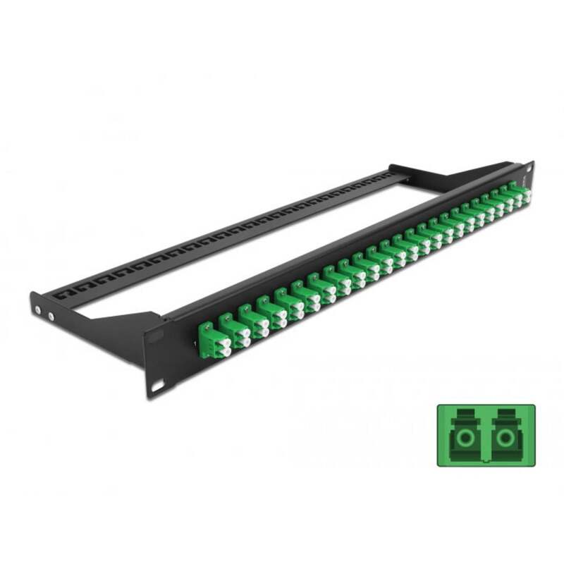 Delock Patchpanel Verteiler Glasfaser LWL Panel 19 Zoll Geräteschrank Schwarz - 4043619433872