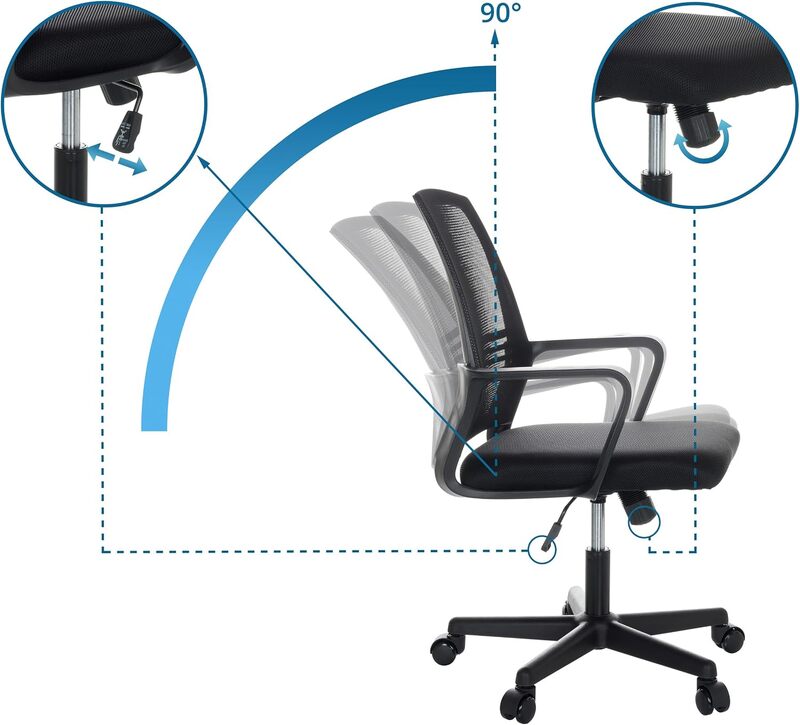 hjh OFFICE Bürostuhl Drehstuhl Büro-Stuhl STAR-TEC YU I Büro Netzstoff schwarz   - 4064323028512