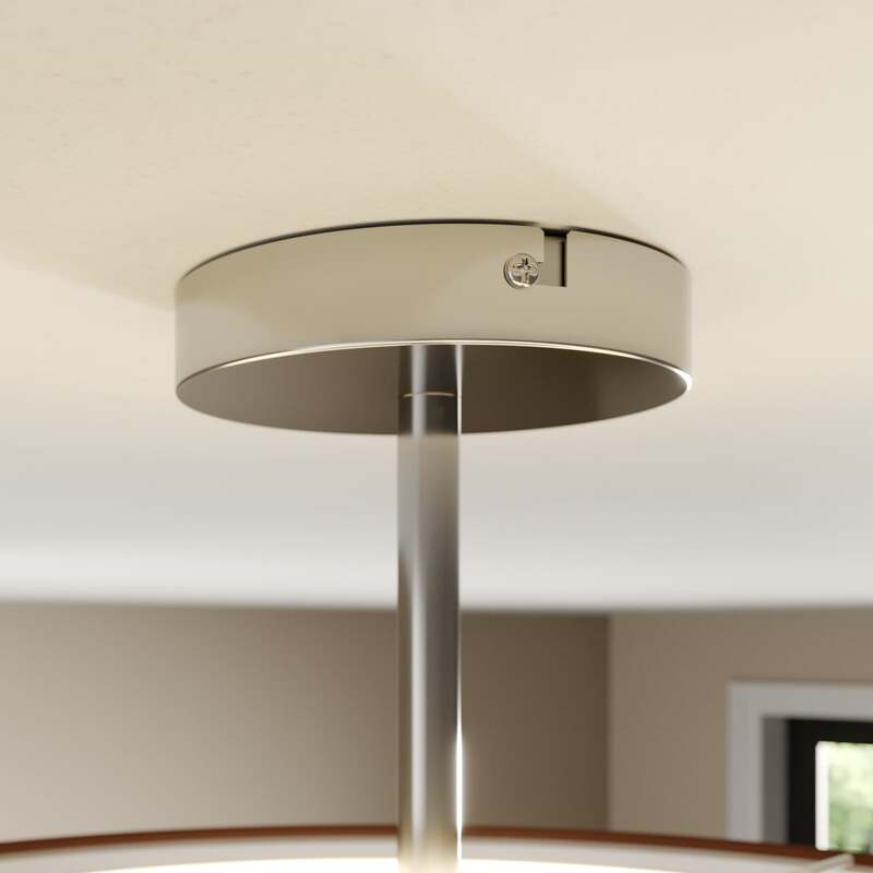 Lindby Deckenleuchte Pikka LED Lampe Leuchte dimmbar braun Ø50cm chrom 80W - 6291106558562