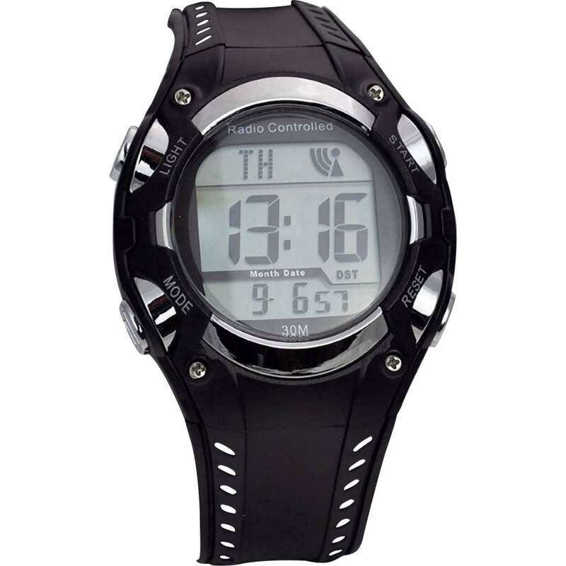 EUROTIME Funk Armbanduhr 1681987 Kunststoff Schwarz/Silber Digital Armbanduhr - 4044685700509