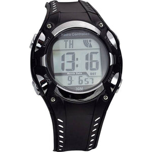 B-Ware EUROTIME Funk Armbanduhr 1681987 Kunststoff Schwarz/Silber Digital Armbanduhr