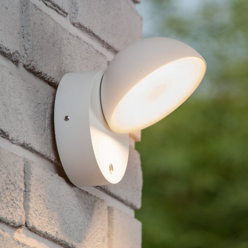 Lucide Wandleuchte Wandlampe LED Finn Außenleuchte Metall weiß IP54 Sensor Tag N - 5411212221629
