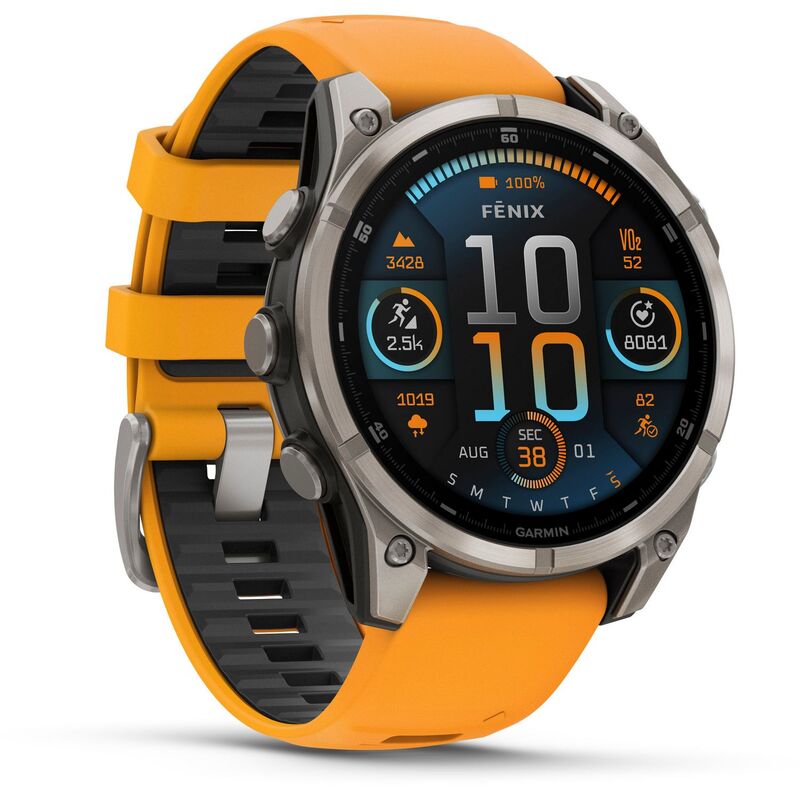 Garmin Smartwatch Fenix 8 Titan GPS Aktivitätstracker 47mm AMOLED orange 100m - 0753759338084