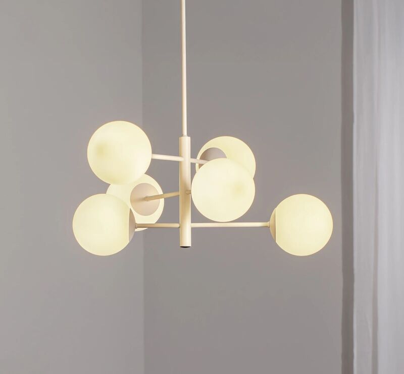 Domiluce Aurora Pendant Light, White, Ø 60 Cm, 6-bulb, Glass, E14 - 5905563004142