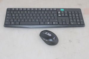C-Ware Logitech Tastatur Maus Set MK235 Wireless grau spritzwassergeschützt langlebig