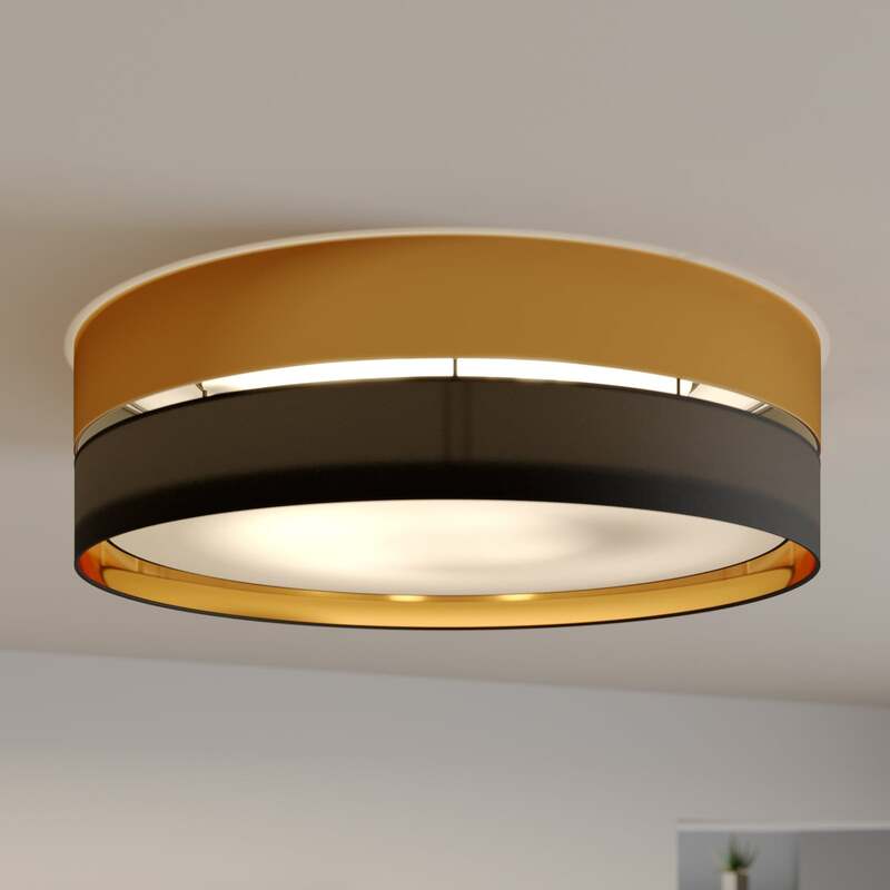TK-Lighting Deckenleuchte Lampe Hilton LED Leuchte dimmbar schwarz-gold Ø60cm - 5901780543457