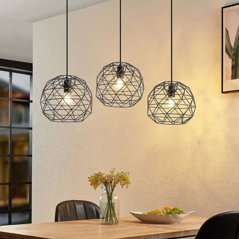 Lindby Paridimo Hängelampe Hängeleuchte Pendellampe Lampe Leuchte Stahl 3 flg. - 4251911737950