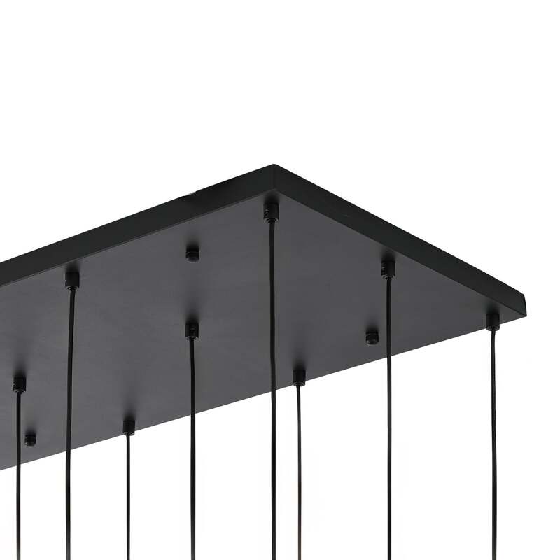 Lucande Hängeleuchte Pendelleuchte Lumavia Glas schwarz klar 12-flg G9 - 4255830904134