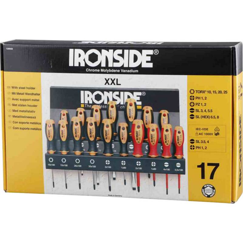 IRONSIDE Schraubendreher Set Metallständer VDE PH PZ SL TX Hex 17-teilig - 3394661205551