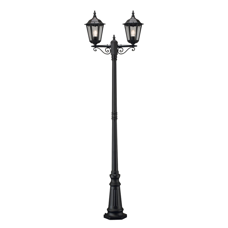 Konstsmide Mastleuchte Firenze 2-flammig Außenleuchte schwarz matt Aluminium - 7318307234756