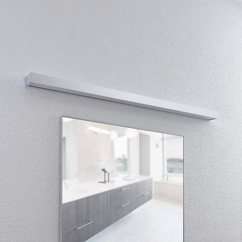 Lindby Wandleuchte Wandlampe Layan LED Badezimmerlampe chrom 120cm IP44 weiß - 4251096565546