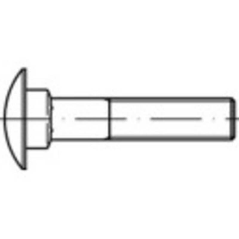 TOOLCRAFT Flachrundschraube Bolzen M10 30mm Vierkant Stahl verzinkt 200 Stück - 4053199056330