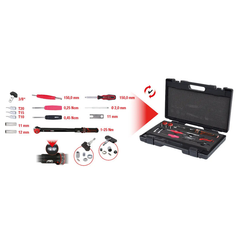 KS Tools RDKS TPMS Werkzeugset 13-tlg für Reifendruck-Kontrollsysteme 2200g - 4042146228586