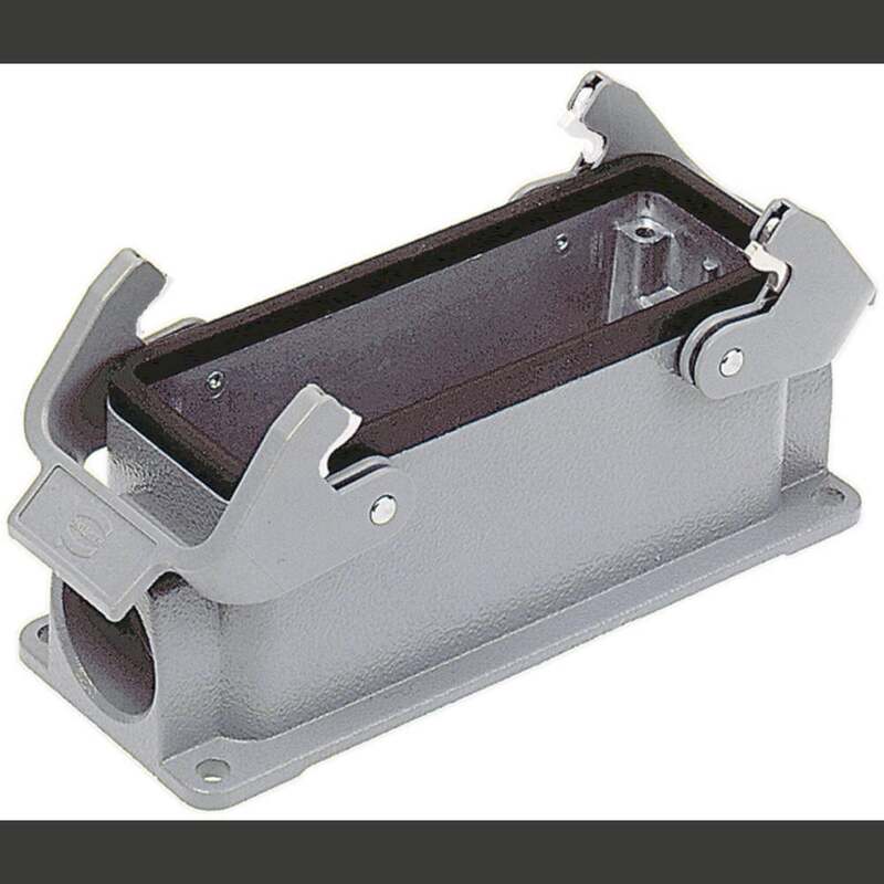 Harting Sockelgehäuse Gehäuse Unterteil Steckverbinder grau seitlich IP65 - 2050009701932