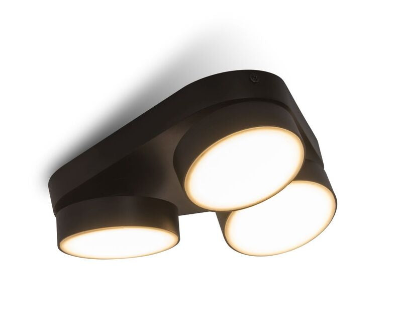 Lutec LED Deckenspot Stanos CCT 3-flammig dimmbar schwarz Deckenlampe App - 6939412000985