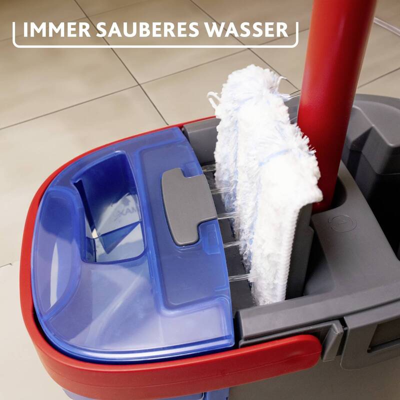 Vileda Bodenwischer H2PRO Flachwischer Mopp Reinigungsset 1,2l 60m² 132cm - 4023103251540