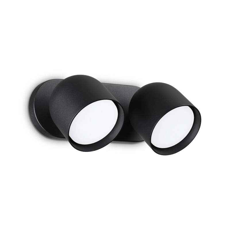 Ideal Lux Wandleuchte Dodo LED Wandlampe 2-flammig schwarz Metall Ø22cm - 8021696327938
