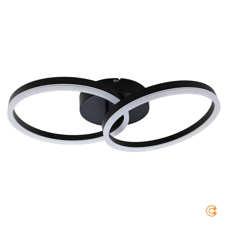 Fabas Luce Deckenleuchte Lampe LED Giotto Schwarz Beleuchtung Dimmbar 2-flammig - 8019282508106