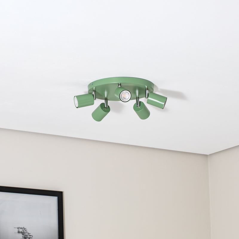 Deckenstrahler Fun Strahler Lampe hellgrün Stahl Ø 30 cm verstellbar GU10 LED - 5907565992748