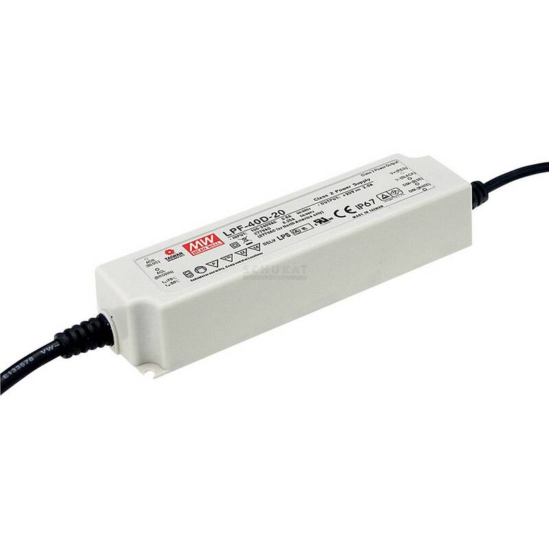 MW Mean Well LED-Treiber LED-Trafo Konstantstrom 40W 36V DC dimmbar PFC - 4711287458847