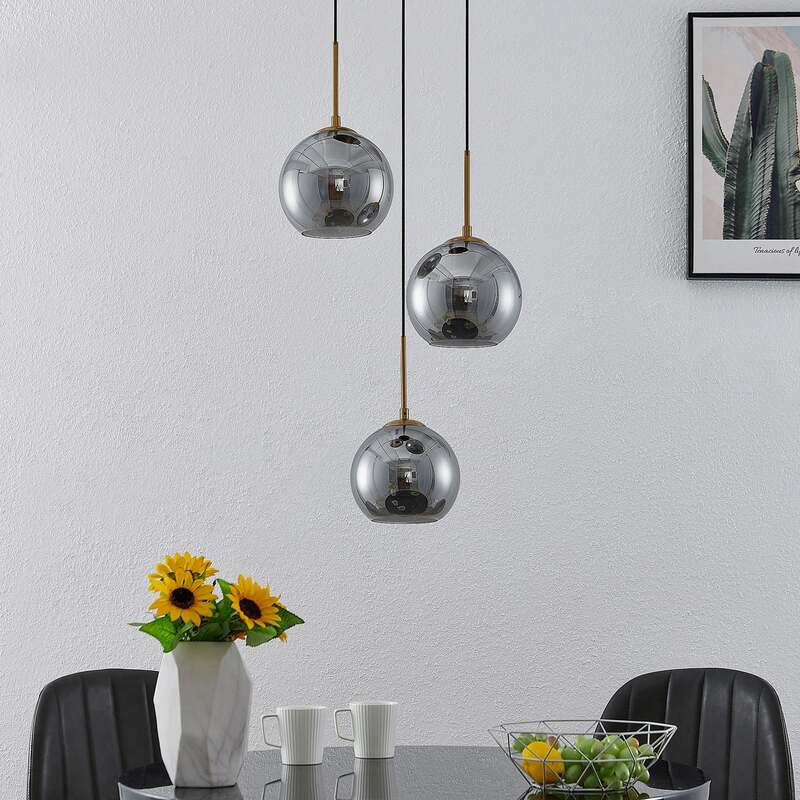 Lindby Jurian Pendelleuchte  Deckenlampe Wohnzimmerlampe 3-flamming bronze sm746 - 4251911727883