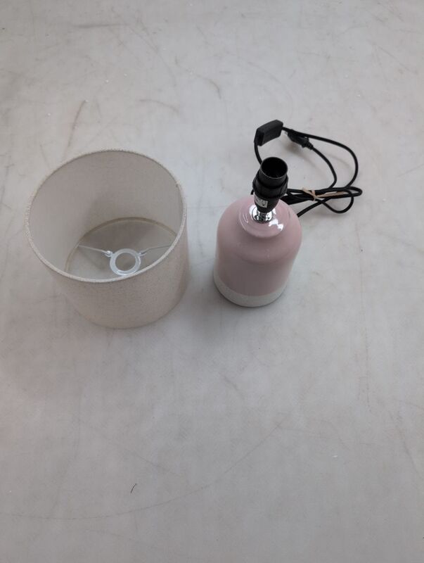 Pauleen Tischleuchte Sandy Glow Lampe Leuchte creme rosa Textil Keramik 33cm - 4000870483237
