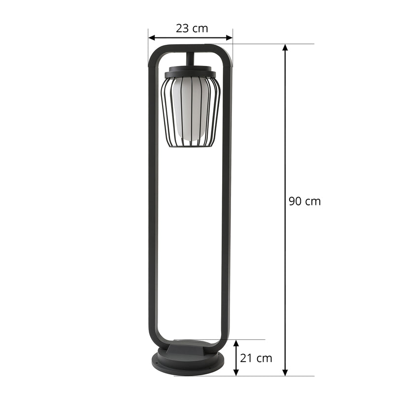 Lucande Wegeleuchte Chandan LED Gartenleuchte dimmbar anthrazit 90cm Aluminium - 4251911764338