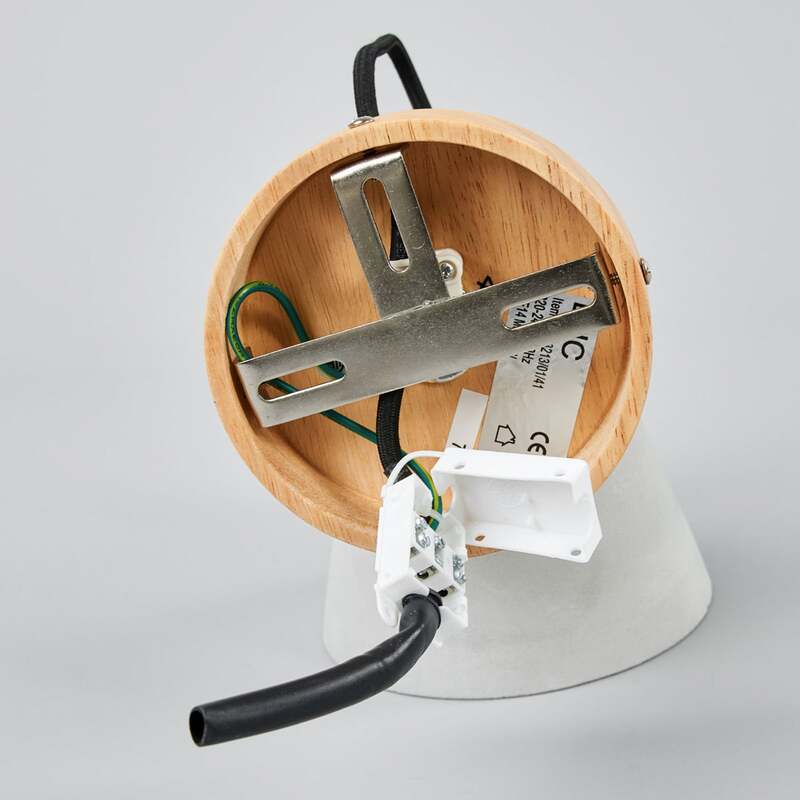 Lucide Wandleuchte Possio LED Wandlampe Beton Holz dimmbar hellgrau schwarz - 5411212030887