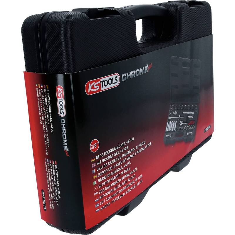 KS Tools Steckschlüsselsatz 3/8'' 46-teilig Chrom-Vanadium FlankTraction Set - 4042146100226