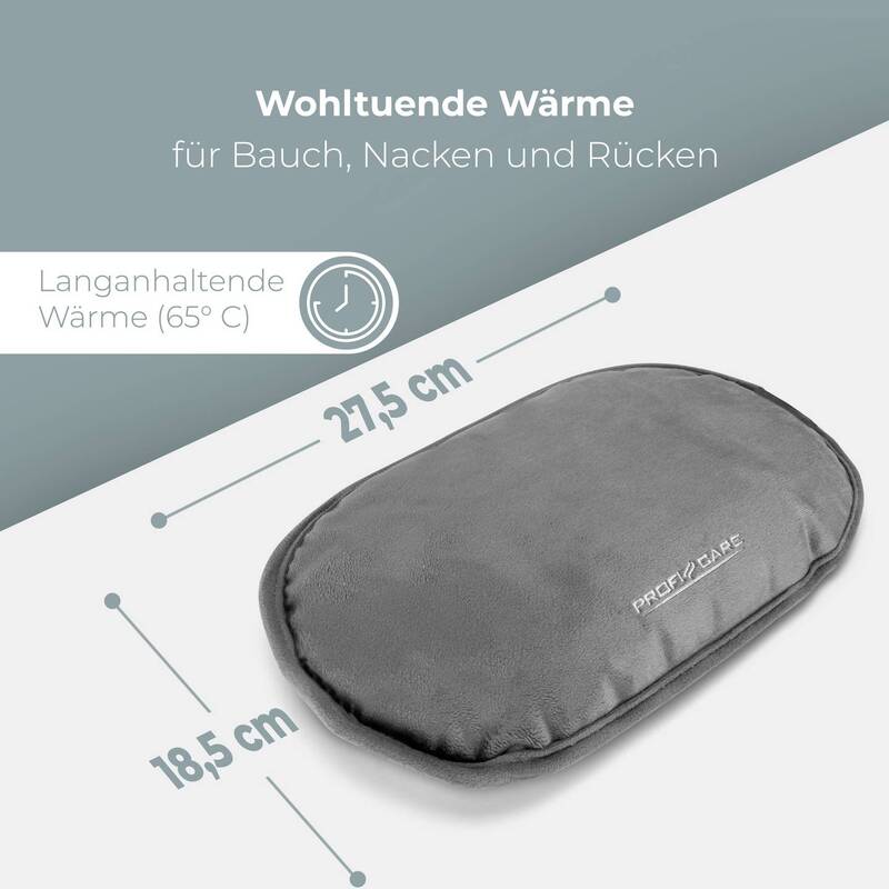 ProfiCare Wärmeflasche Wärmekissen Elektrisch Grau PC-EWF 3150 Flanell 380 W - 4006160046076
