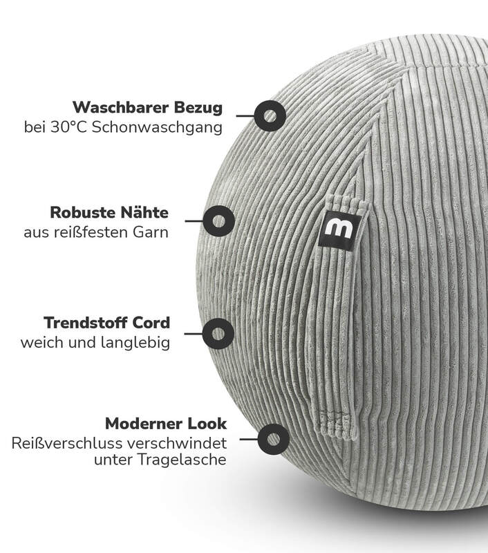 mokebo Stoff Sitzball Büro ergonomisch 'Der Sportliche', Sitzball mit Pumpe oder - 4262436120370