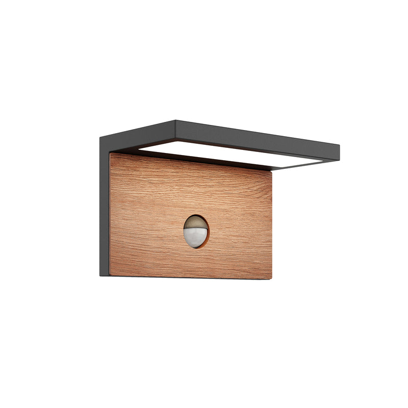 Lucande Außenwandleuchte Lignus LED Gartenlampe mit Bewegungsmelder dunkelgrau - 4251096581553