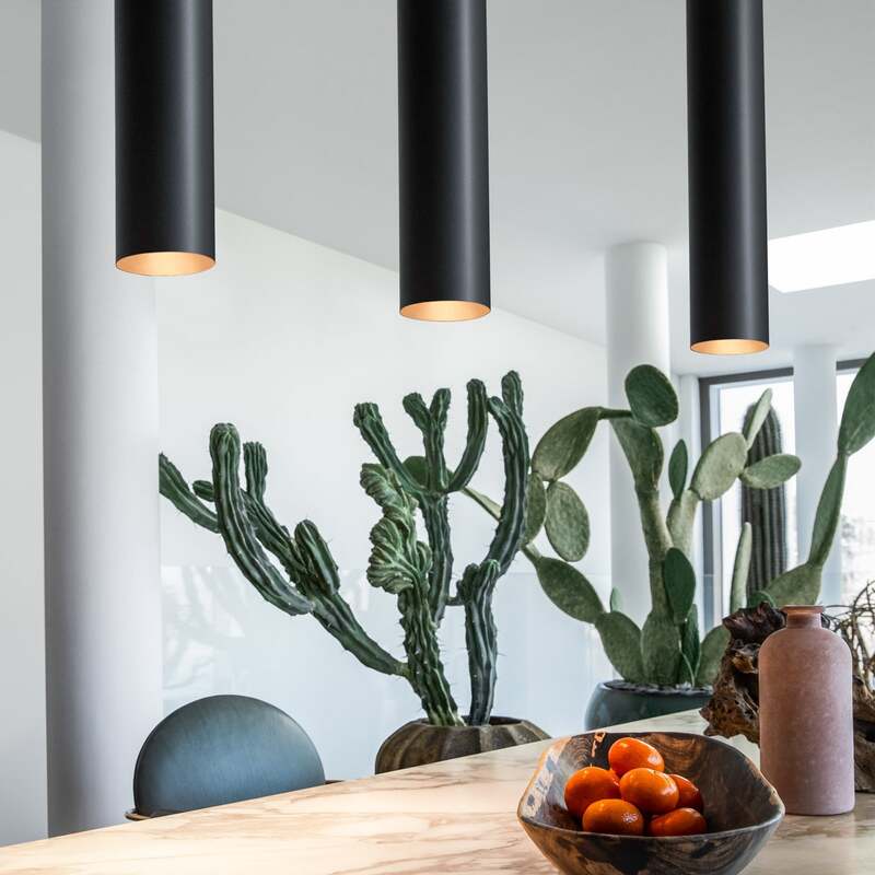 Ideallux Pendelleuchte Hängelampe Look LED Leuchte Lampe schwarz 40cm 6cm - 8021696104928